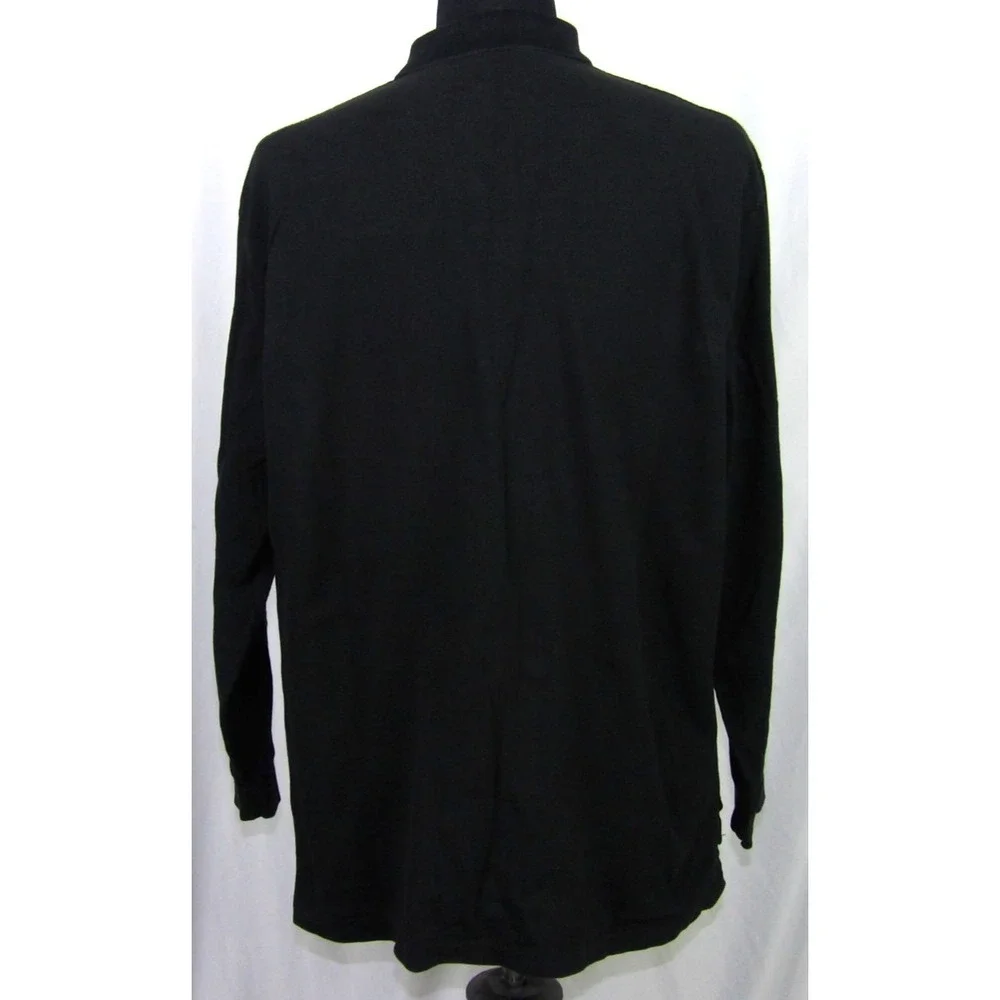 Polo Ralph‎ Lauren Long Sleeved Black Knit Cotton Golf Shirt Men's XL
